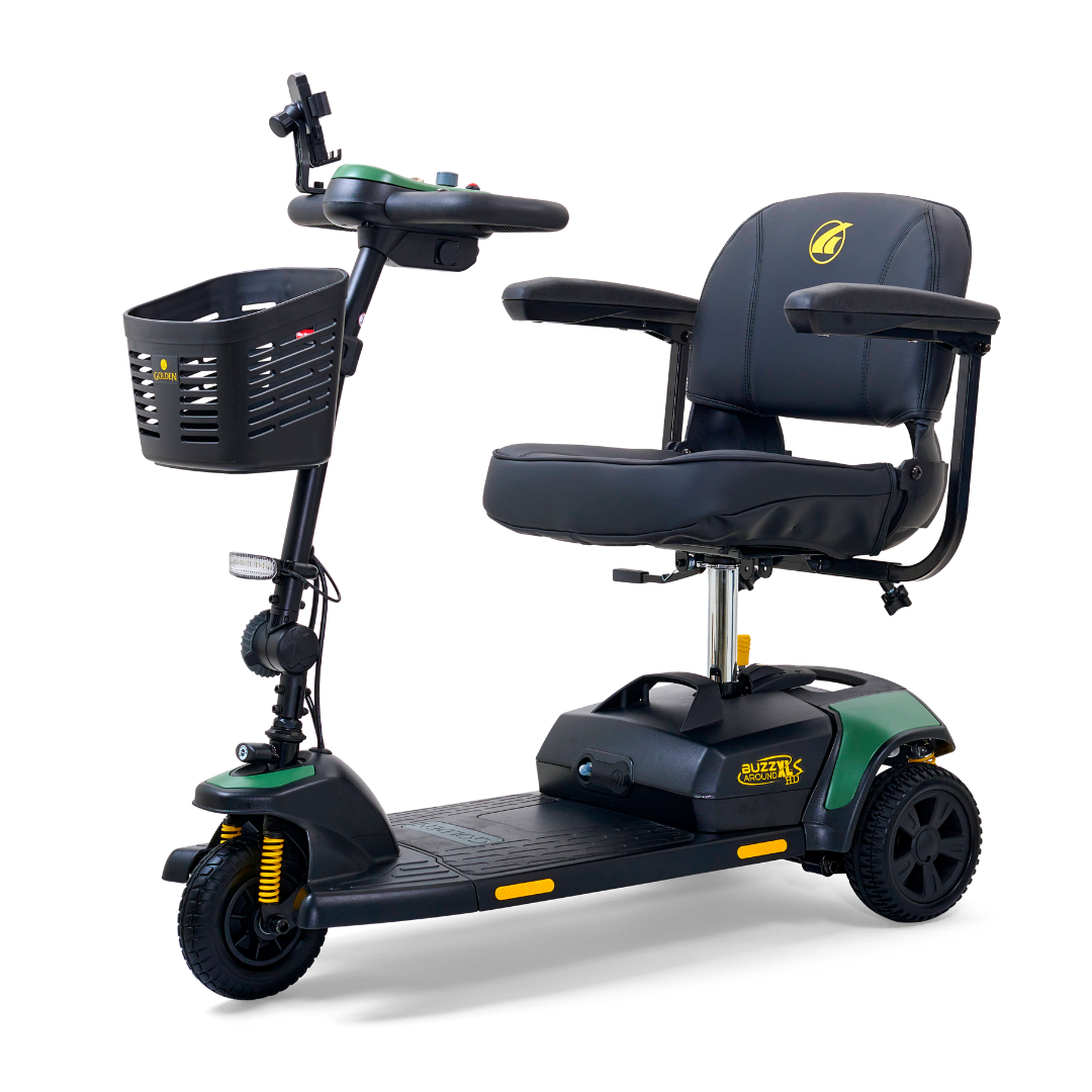 Golden Tech GB121B Buzzaround XLS-HD 3-Wheel Portable Scooter with Suspension - Senior.com Mobility Scooters